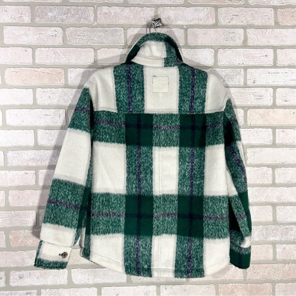 Avec Les Filles Green and White Plaid Long Sleeve Shirt Jacket Size XS - Picture 8 of 11